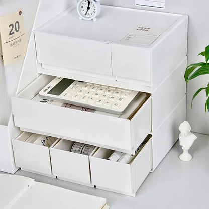 Stackable White Storage Drawers