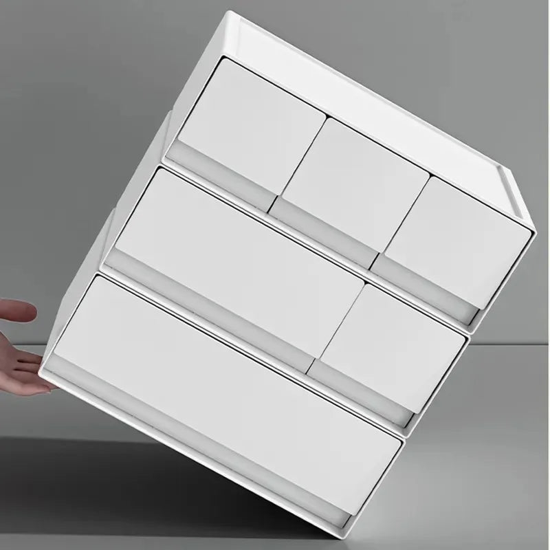 Stackable White Storage Drawers