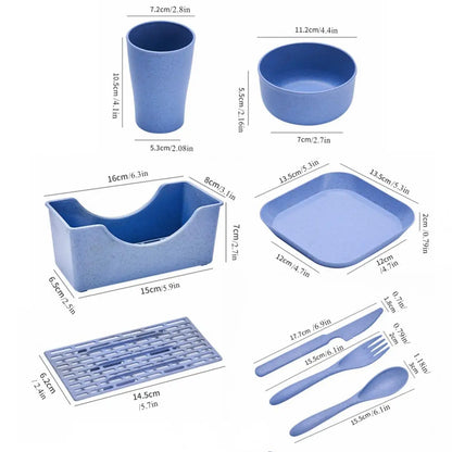 25pcs Value Pack Portable Travel Plastic Plates and Bowl Sets