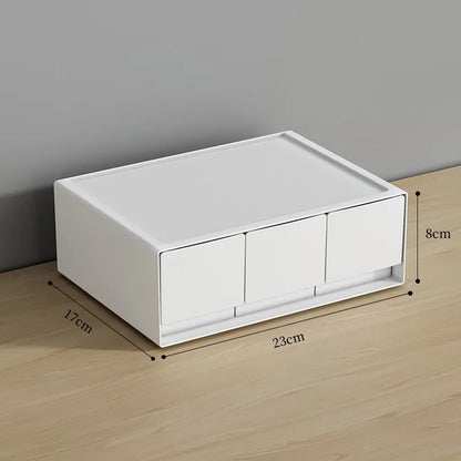 Stackable White Storage Drawers