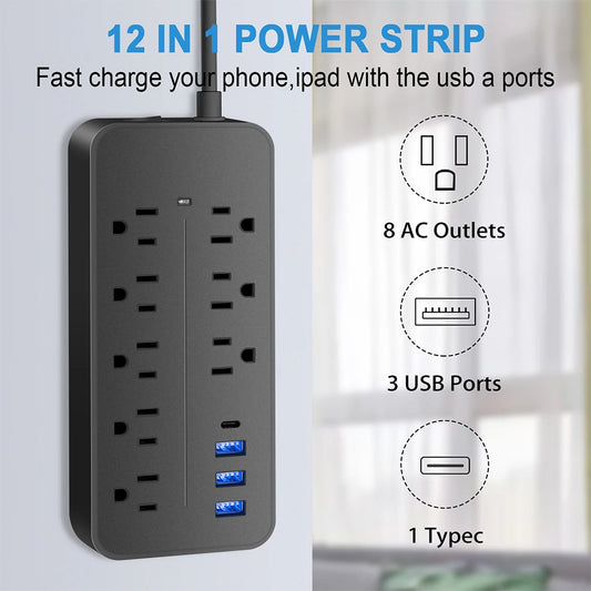 Multi Power Strip with Extension Cable